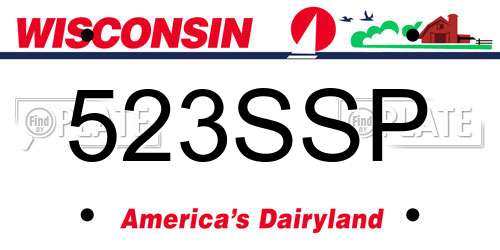 523SSP Wisconsin License Plate