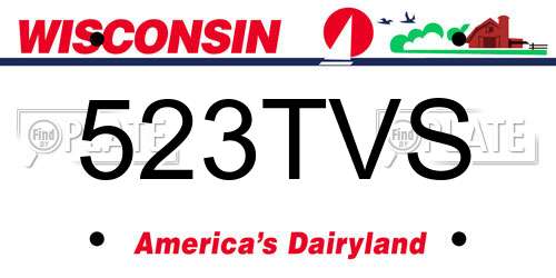 523TVS Wisconsin License Plate