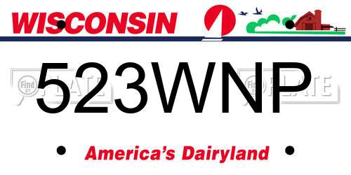 523WNP Wisconsin License Plate