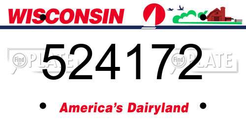 524172 Wisconsin License Plate