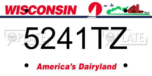 5241TZ Wisconsin License Plate
