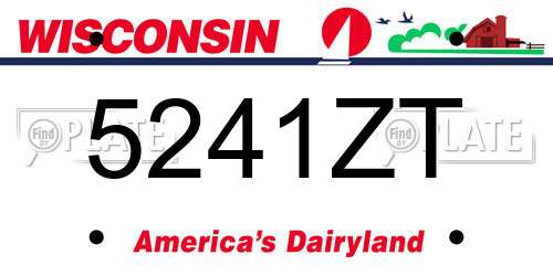 5241ZT Wisconsin License Plate