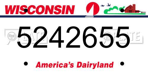 5242655 Wisconsin License Plate