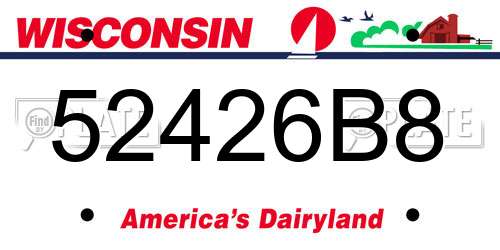 52426B8 Wisconsin License Plate