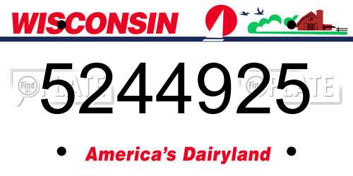 5244925 Wisconsin License Plate
