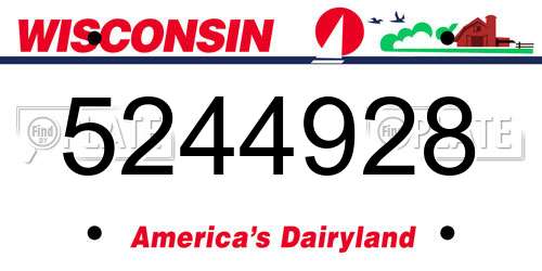 5244928 Wisconsin License Plate