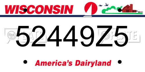 52449Z5 Wisconsin License Plate