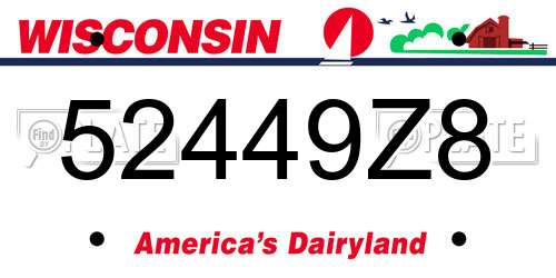 52449Z8 Wisconsin License Plate