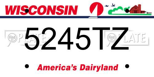 5245TZ Wisconsin License Plate