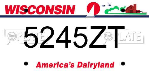 5245ZT Wisconsin License Plate