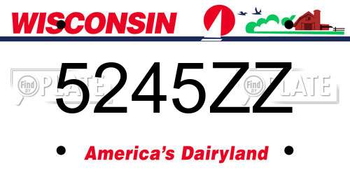 5245ZZ Wisconsin License Plate