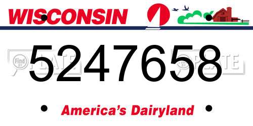 5247658 Wisconsin License Plate