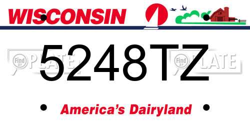 5248TZ Wisconsin License Plate