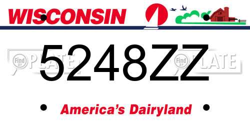 5248ZZ Wisconsin License Plate