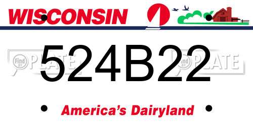 524B22 Wisconsin License Plate