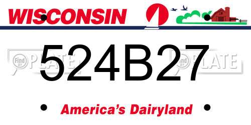 524B27 Wisconsin License Plate