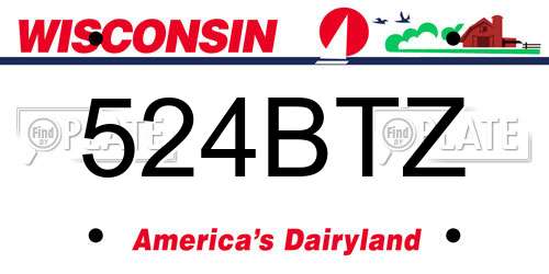 524BTZ Wisconsin License Plate