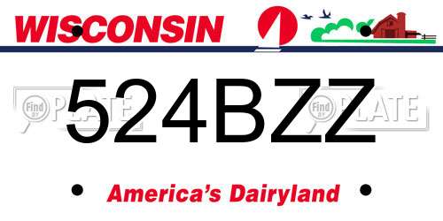524BZZ Wisconsin License Plate
