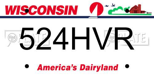 524HVR Wisconsin License Plate