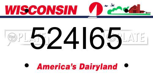 524I65 Wisconsin License Plate