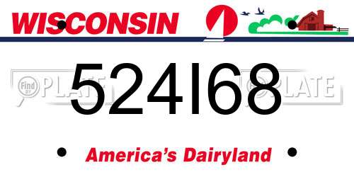 524I68 Wisconsin License Plate