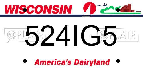 524IG5 Wisconsin License Plate