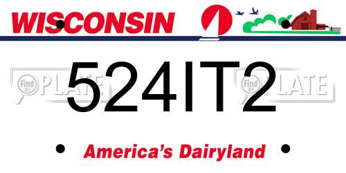 524IT2 Wisconsin License Plate