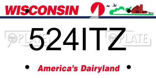 524ITZ Wisconsin License Plate