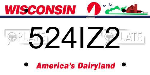 524IZ2 Wisconsin License Plate