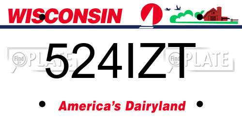 524IZT Wisconsin License Plate