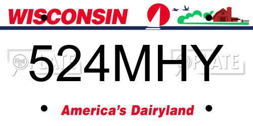 524MHY Wisconsin License Plate
