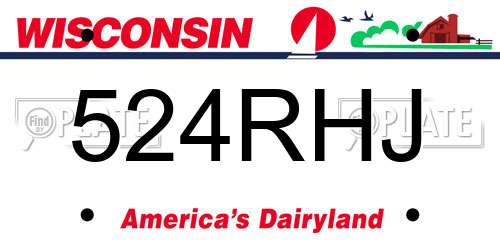 524RHJ Wisconsin License Plate