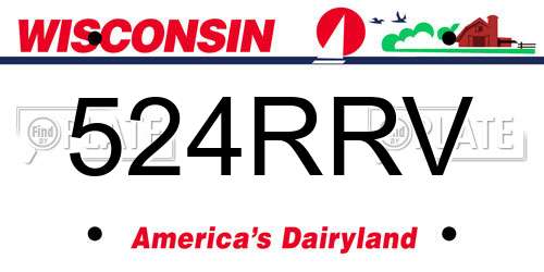 524RRV Wisconsin License Plate