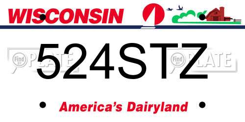524STZ Wisconsin License Plate