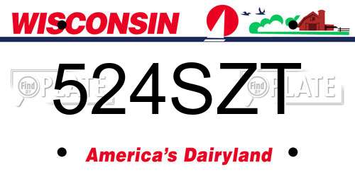 524SZT Wisconsin License Plate