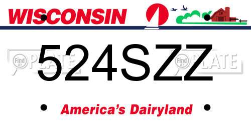 524SZZ Wisconsin License Plate