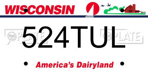 524TUL Wisconsin License Plate