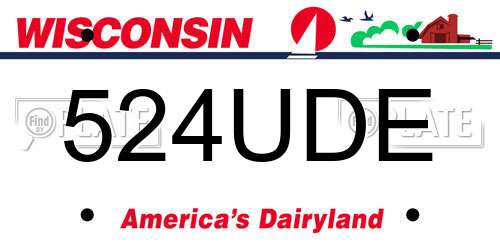 524UDE Wisconsin License Plate