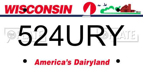 524URY Wisconsin License Plate
