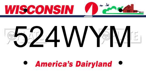 524WYM Wisconsin License Plate