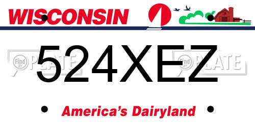 524XEZ Wisconsin License Plate