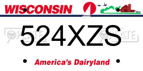 524XZS Wisconsin License Plate