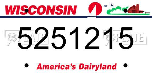 5251215 Wisconsin License Plate