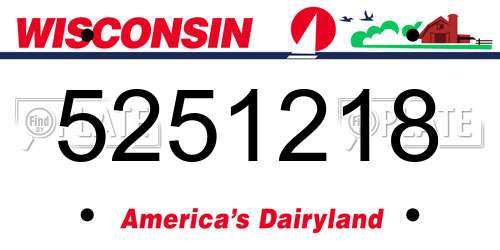 5251218 Wisconsin License Plate