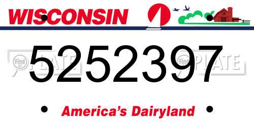 5252397 Wisconsin License Plate