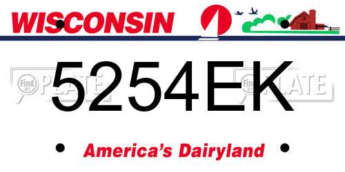 5254EK Wisconsin License Plate