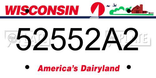 52552A2 Wisconsin License Plate