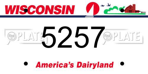 5257 Wisconsin License Plate