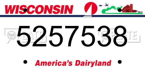 5257538 Wisconsin License Plate