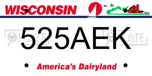 525AEK Wisconsin License Plate